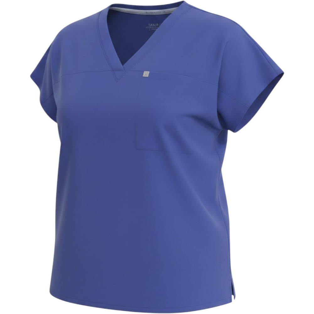 Fabletics Scrub Top Womens Large Blue Performance V-Neck Medical Uniform‎ Scrub
